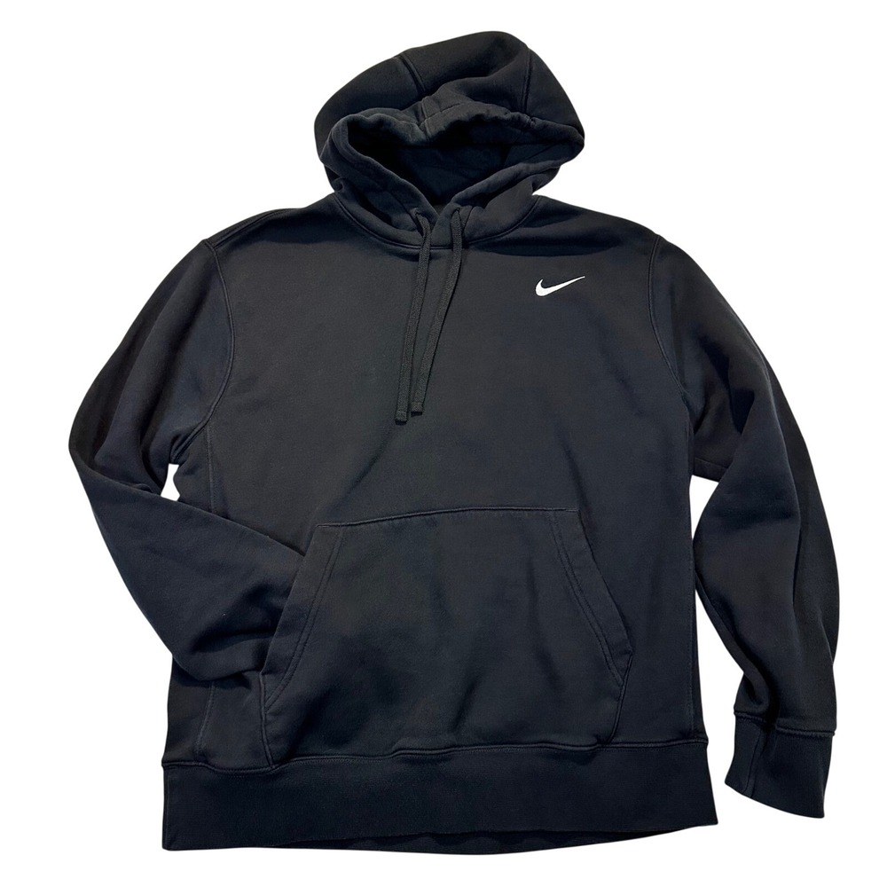 Nike Sportswear Club Fleece Hoodie‎ Mens Medium Black Pullover Swoosh Streetwear